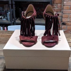 Prada maroon suede heels